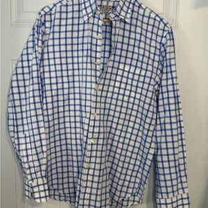 J. Crew Blue and White Casual Button Down Shirt